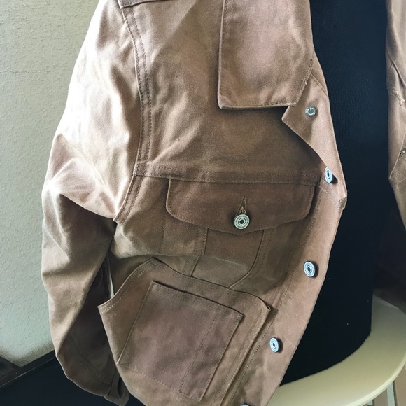 Original Trucker Jacket Waxed Brown size L - Picture 3 of 8